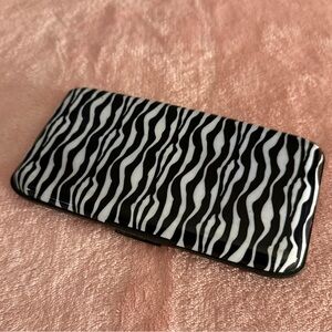 Zebra Print Plastic Hard Case Card Holder / Wallet